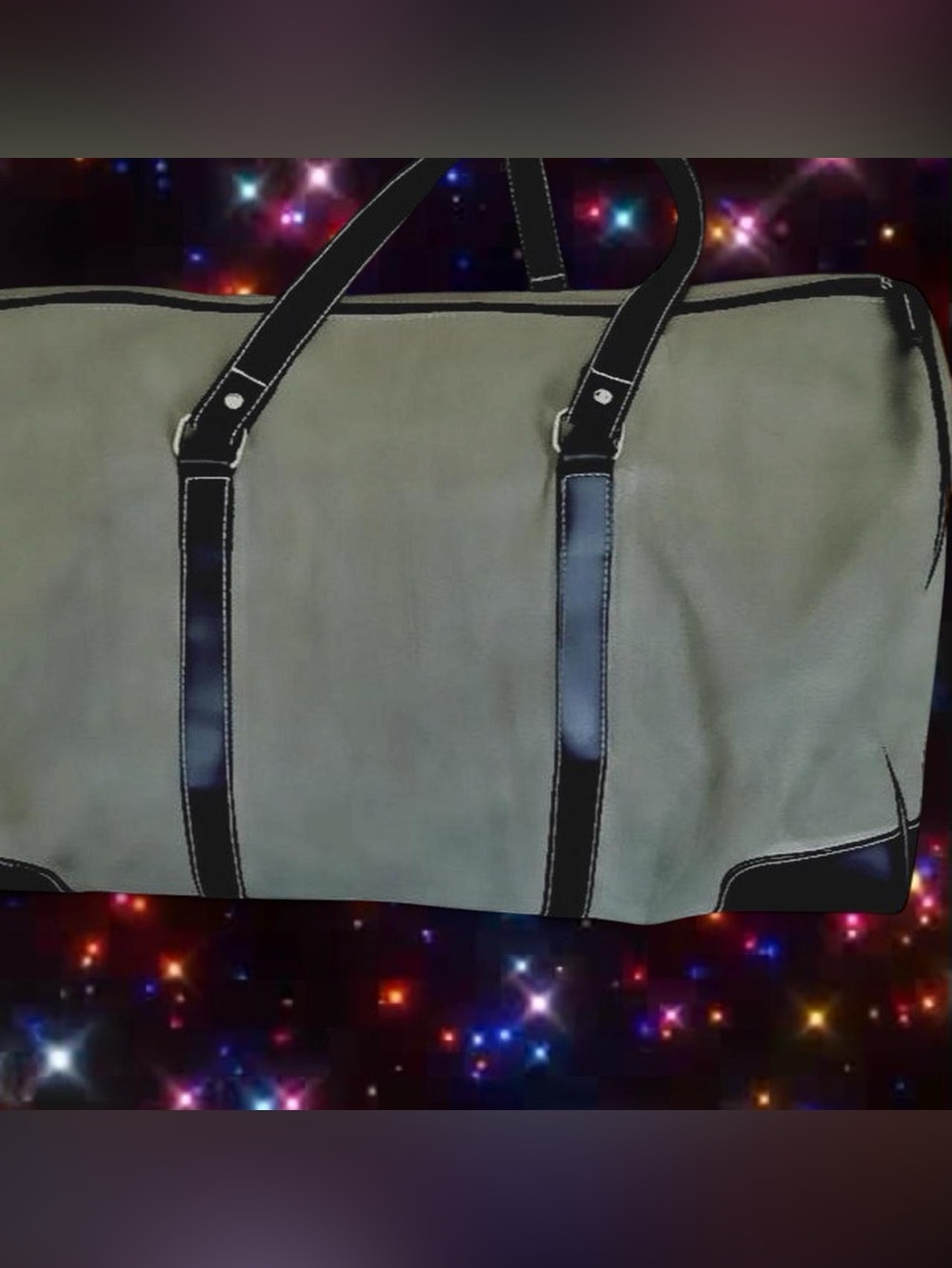 Celadon Green Micro Suede Weekender Duffel Bag nwot